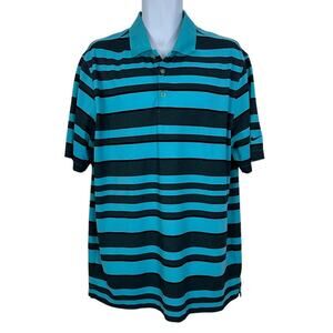 Nike Golf Tour Performance Dri Fit Polo Shirt Size XL Blue Black